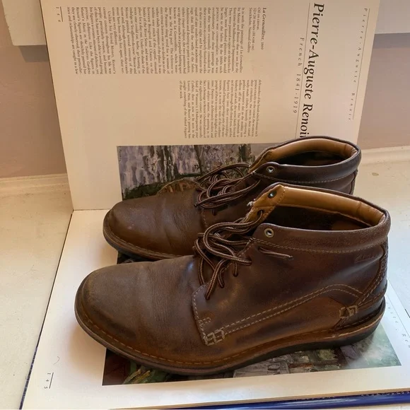 Clarks Cushion Soft‎ Leather Chukka Boots Mens 11 Brown Ortholite Lace Up Clarks Chukka Boots Men 11 Leather Brown Lace-Up Casual  main image 2